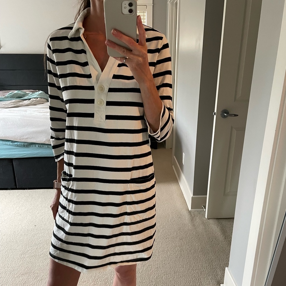 The Nines by HATCH Black and White Striped Dress